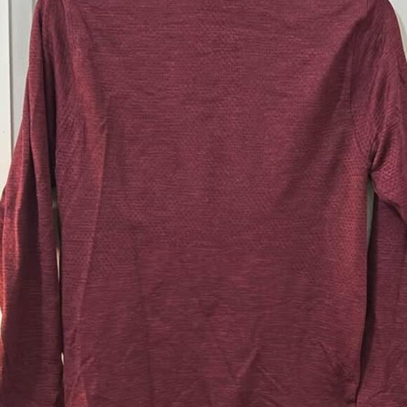 Lululemon Men’s Metal Vent Tech 1/4 Zip Long Sleeve – Maroon Red - Picture 2 of 4